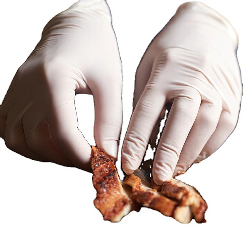 High Quality White Disposable Powder Free Latex Gloves Wholesale High Elasticity Food Inspection Healthy Protection Gloves