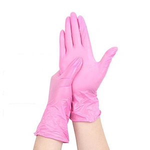 cheap pink pure nitrile gloves wholesale gloves for women housework 3mil gloves