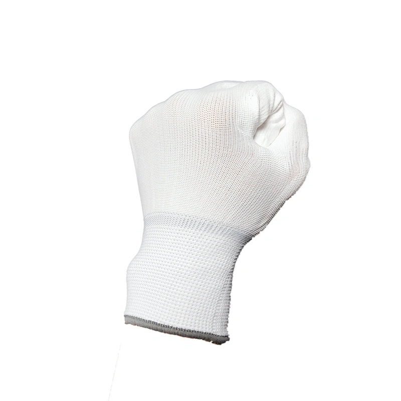 black maintenance breathable lightweight heavy duty exam work polyester knitted pu nitrile gloves