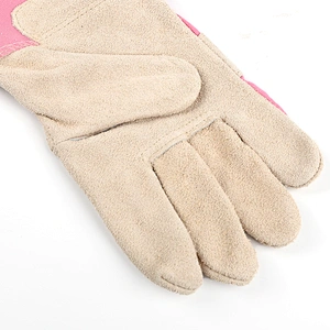 grade AB 10.5 inches gray winter original long cow leather comfortable safety working gloves for women