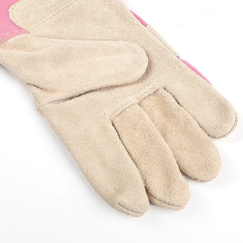 grade AB 10.5 inches gray winter original long cow leather comfortable safety working gloves for women