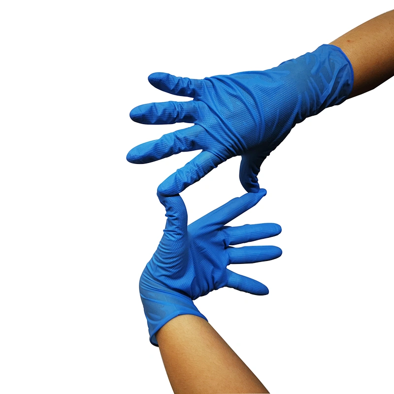 Reusable Chemical Resistant Extra Large Diamond Grip Glove Nitrile Gloves For Food Prep