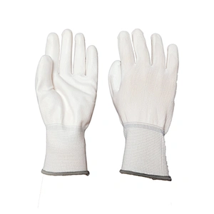 black maintenance breathable lightweight heavy duty exam work polyester knitted pu nitrile gloves