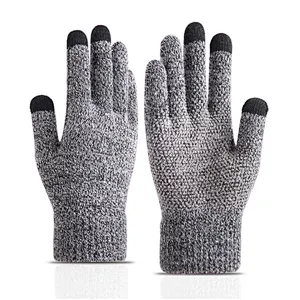 best winter unisex knitted warm non slip personality breathable touch screen gloves with logo