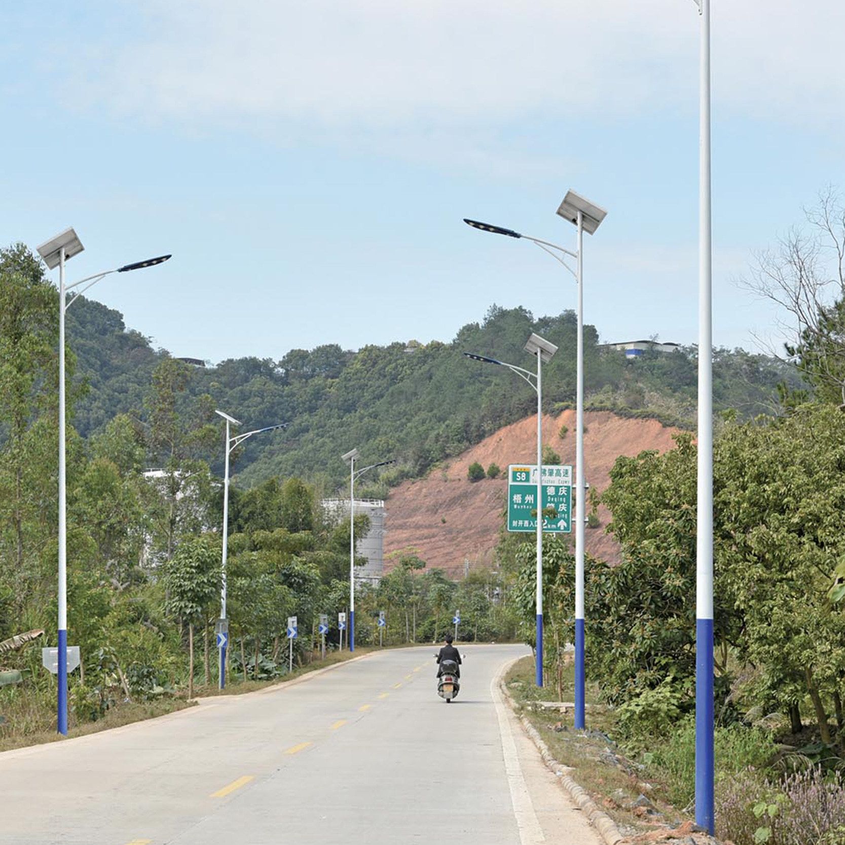 6-12m solar street light fixture with pole manufacturer