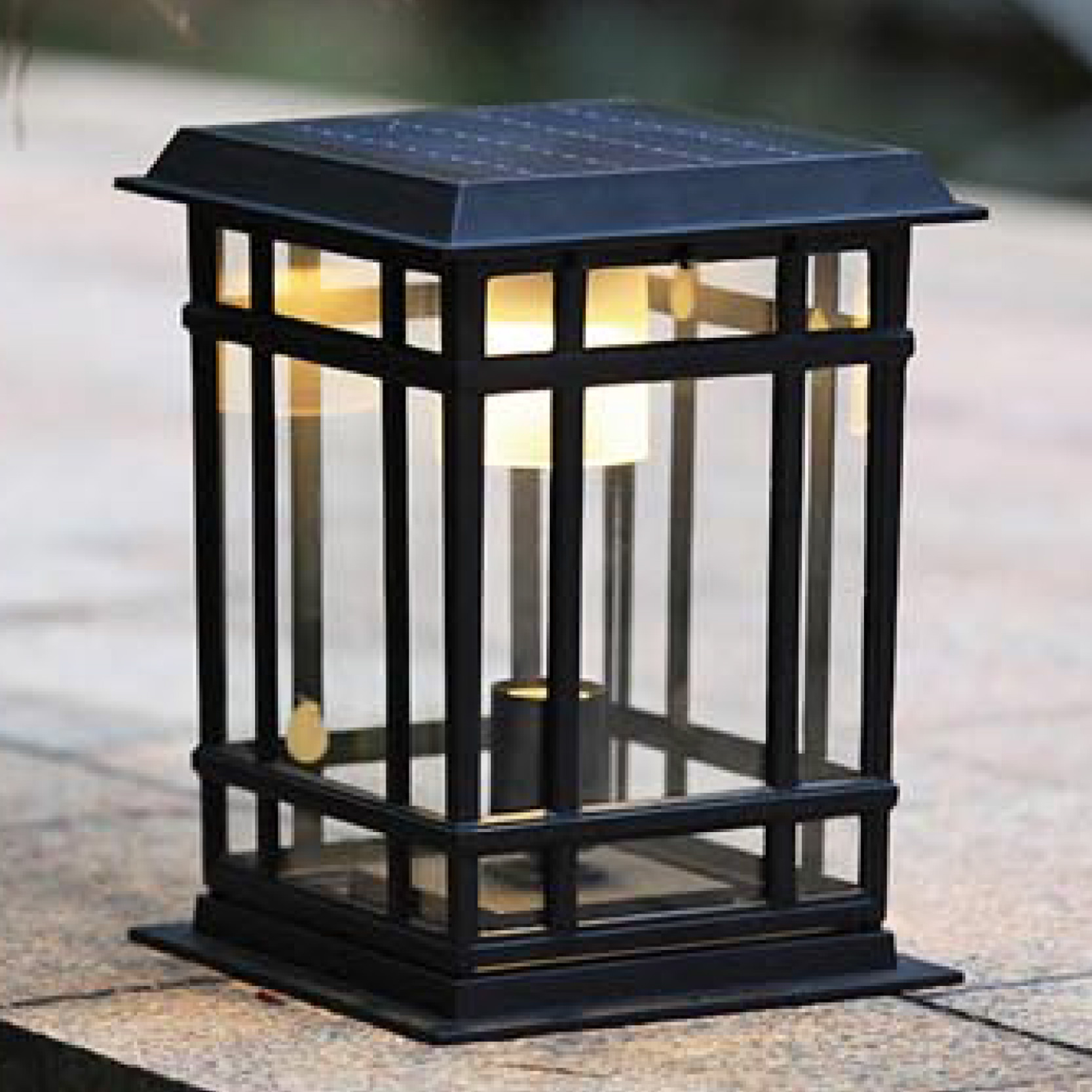 aluminium modern led solar pillar light manufacturer