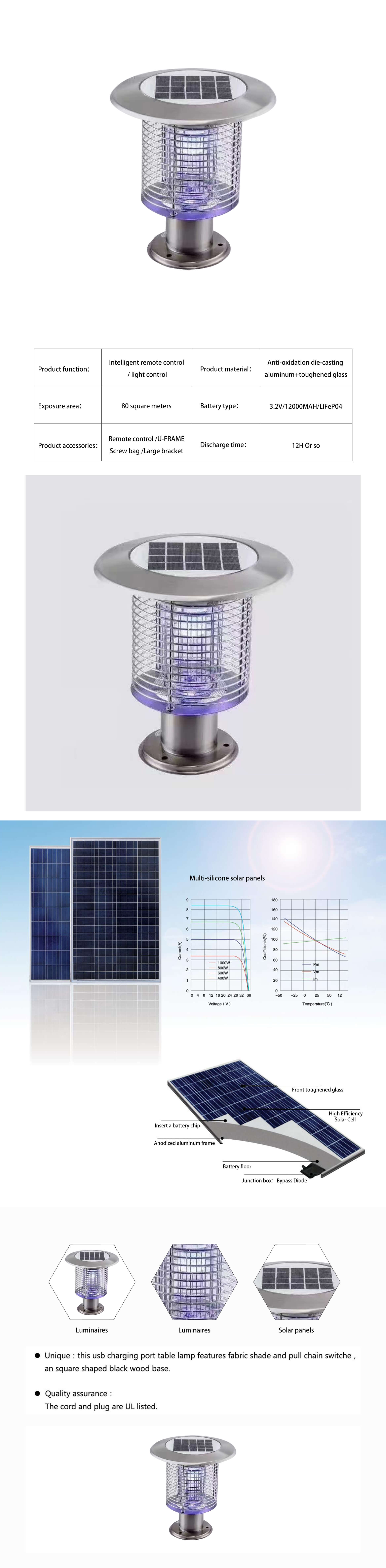 all in one led solar mosquito killer pillar light manufacturer