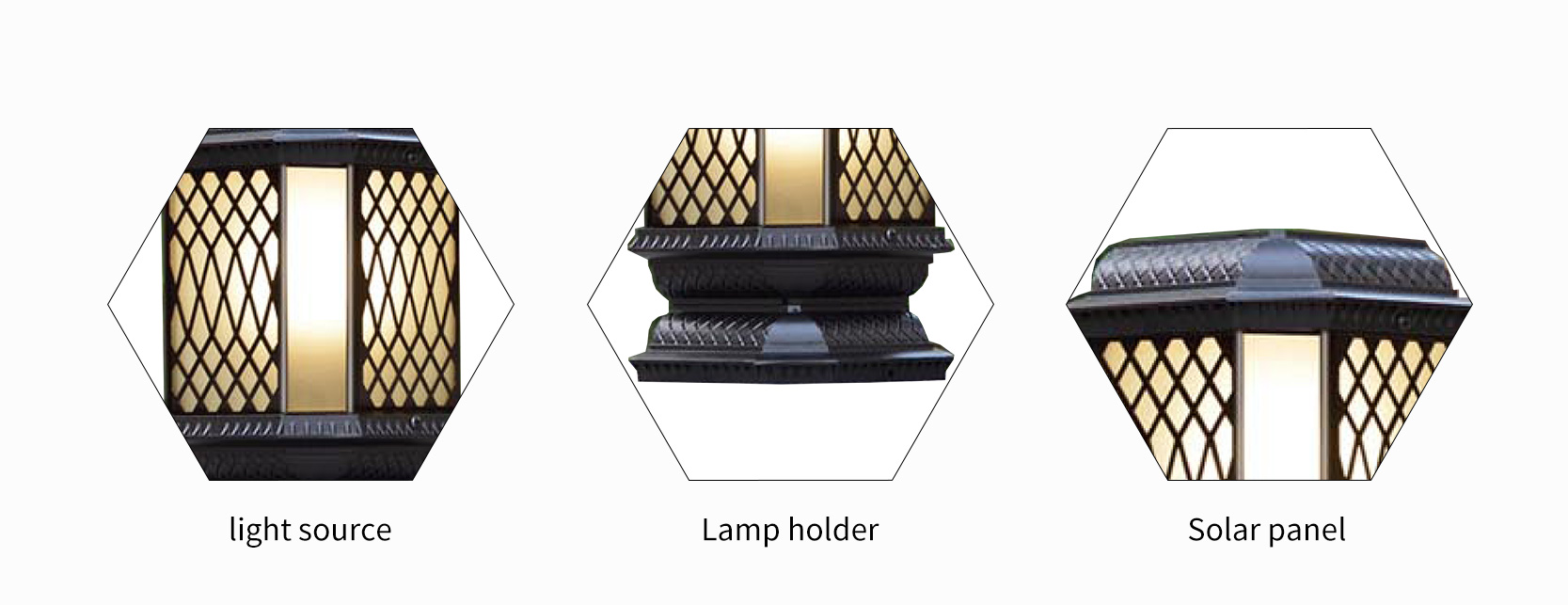 classical style cast aluminium all in one led solar pillar light manufacturer