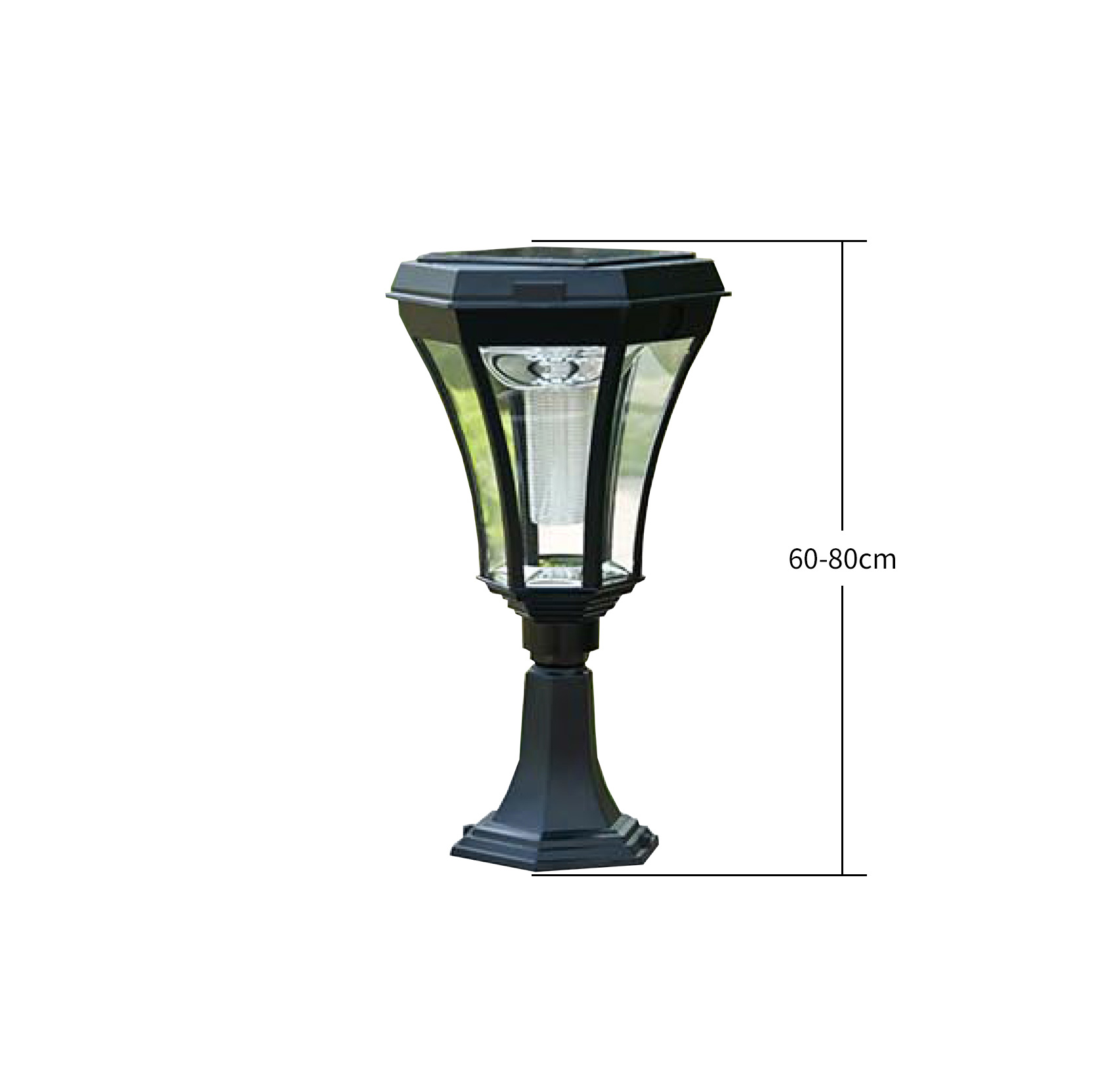 60-80cm aluminium led solar pillar light manufacturer