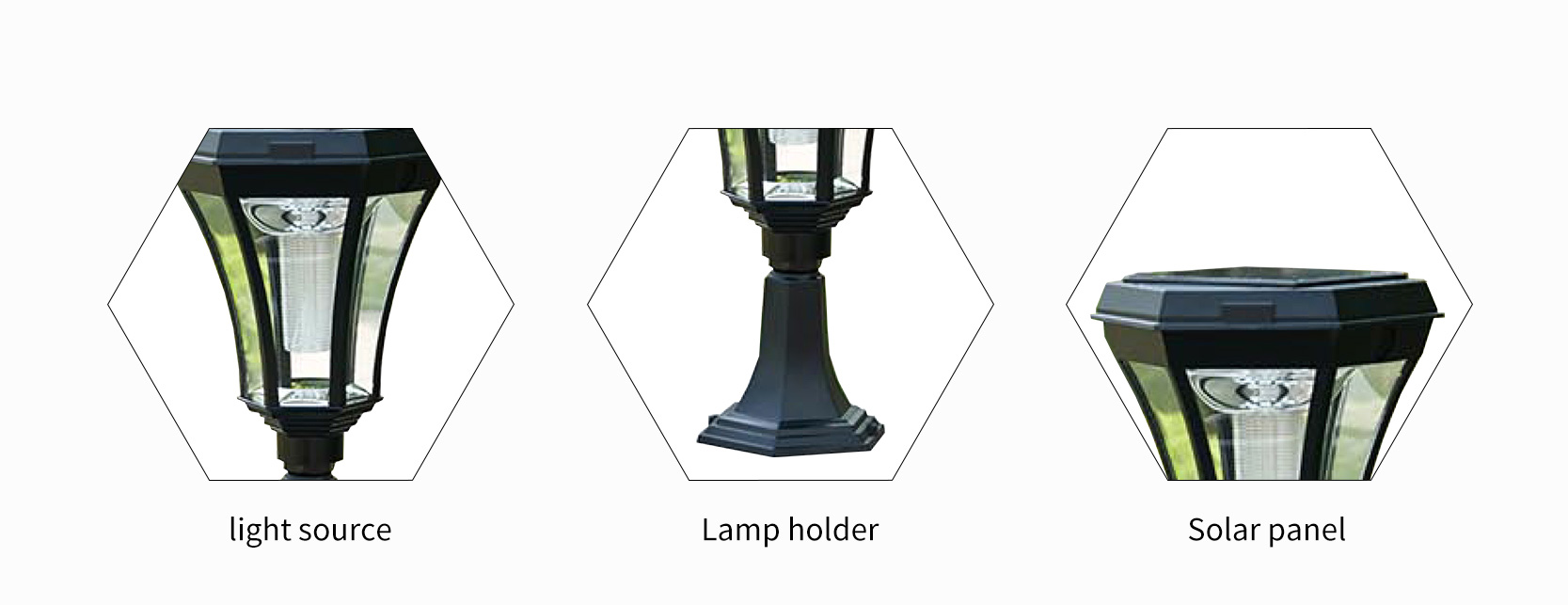 classical aluminium led solar pillar light manufacturer