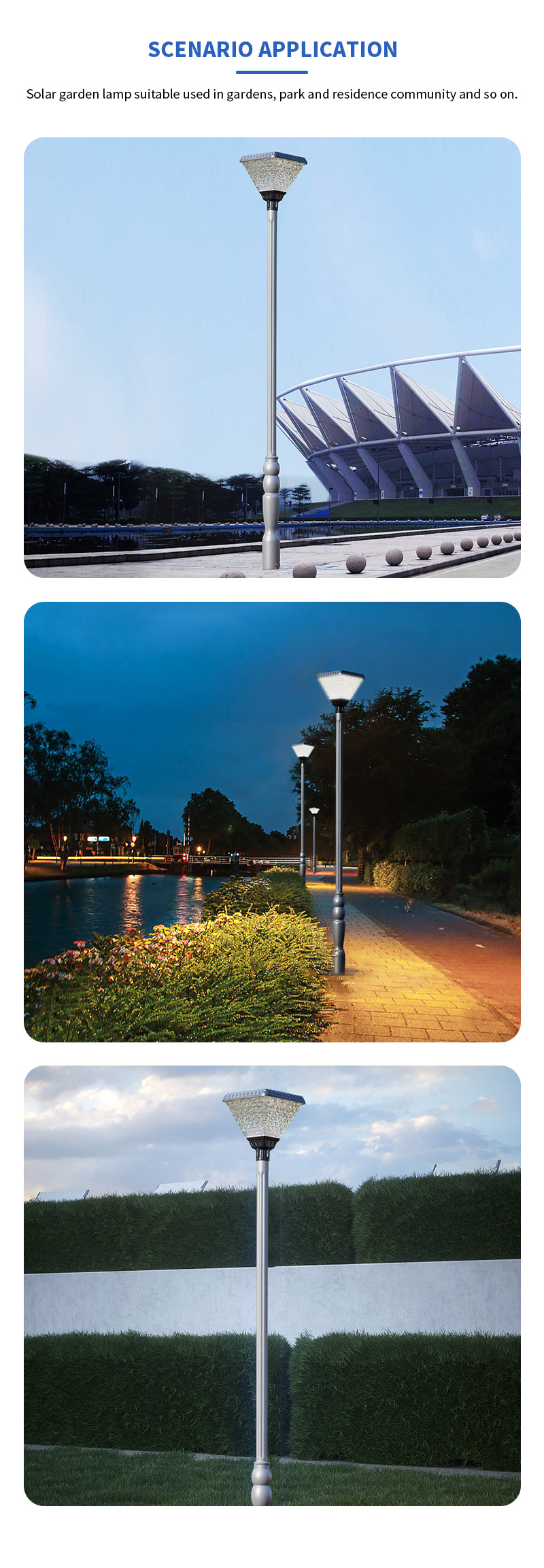 modern led urban luminiire all in one solar garden lamp manufacturer