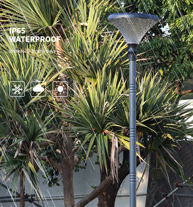 special shape pole with big diamond led solar yard lamp manufacturer