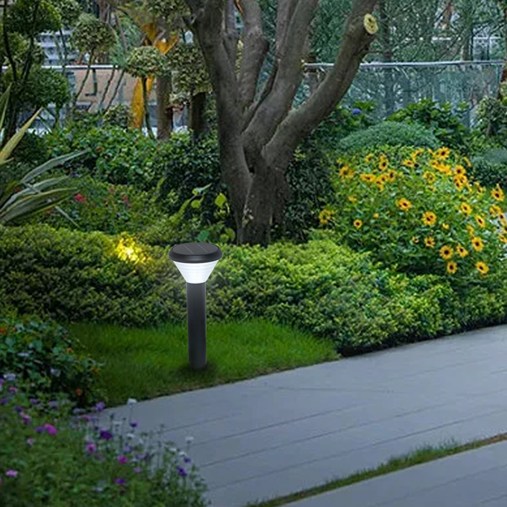 aluminium frosted pc led solar lawn lights manufacturer