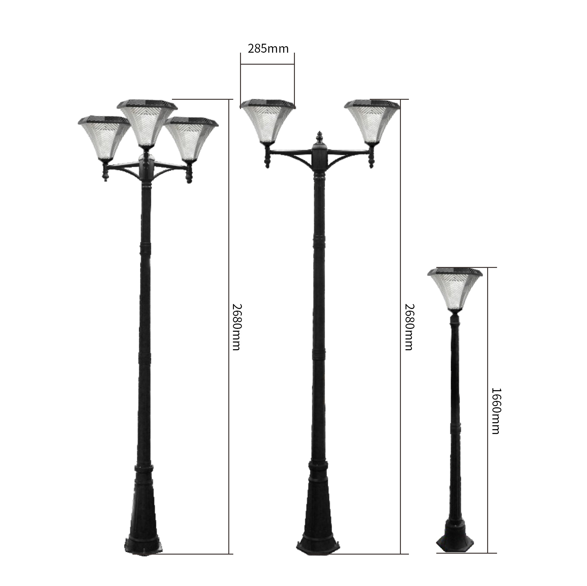 classical aluminium led solar yard lamp manufacturer