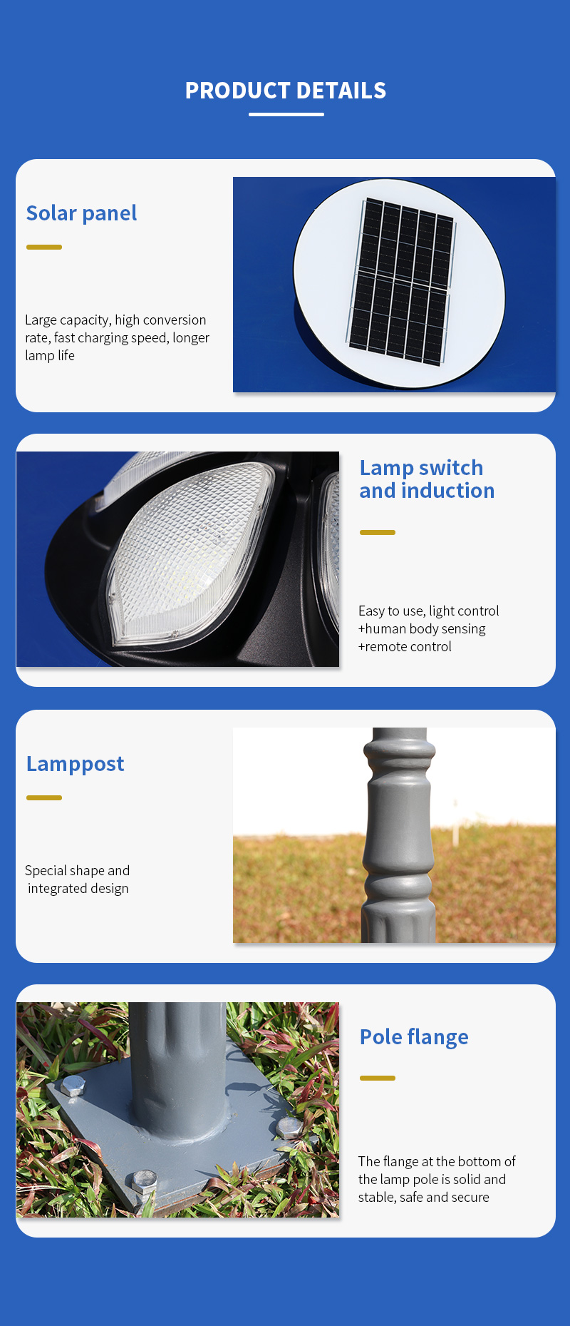 high quality led solar garden lamp manufacturer