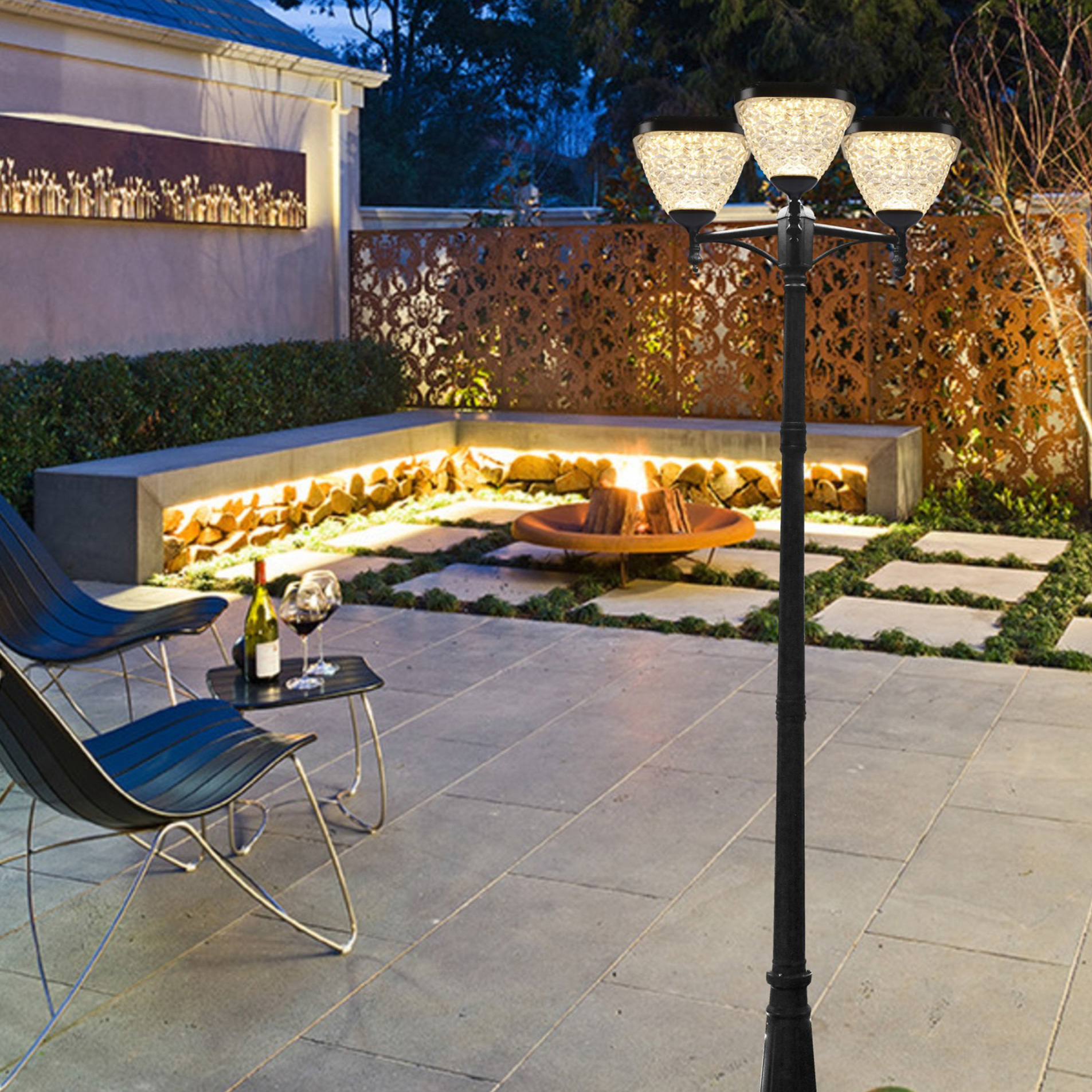 classical aluminium with pc diffuser led all in one solar yard lamp manufacturer