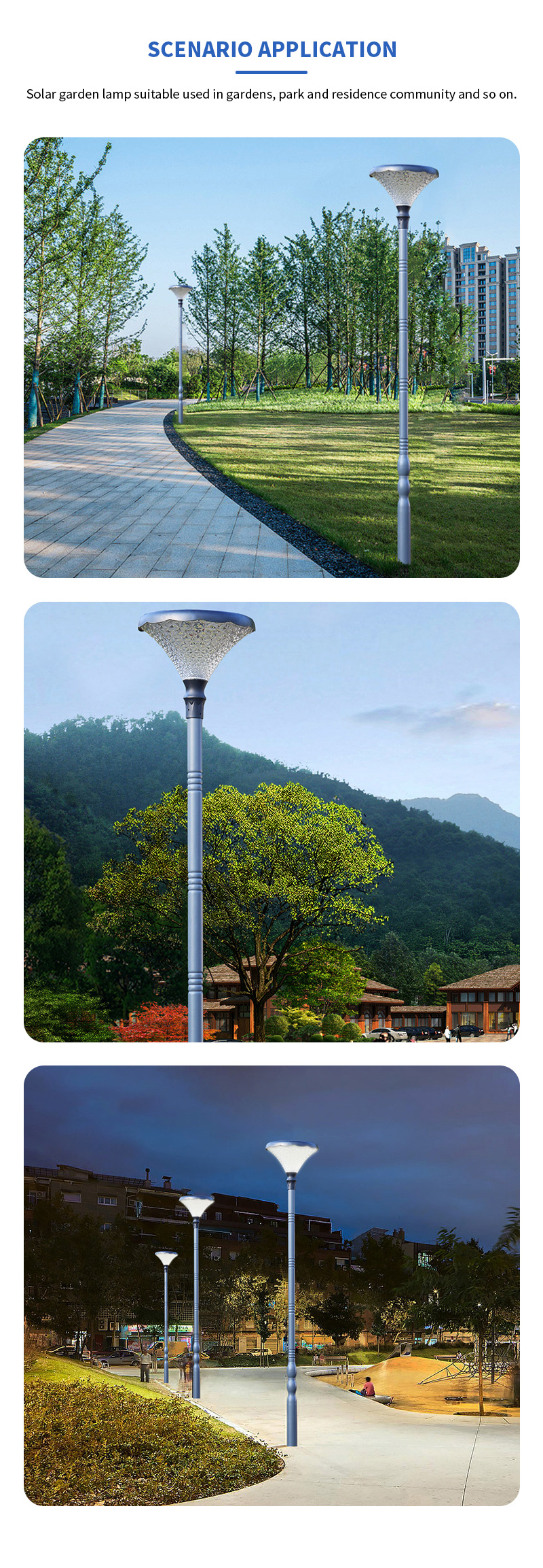 popular big diamond led solar yard lamp exporter