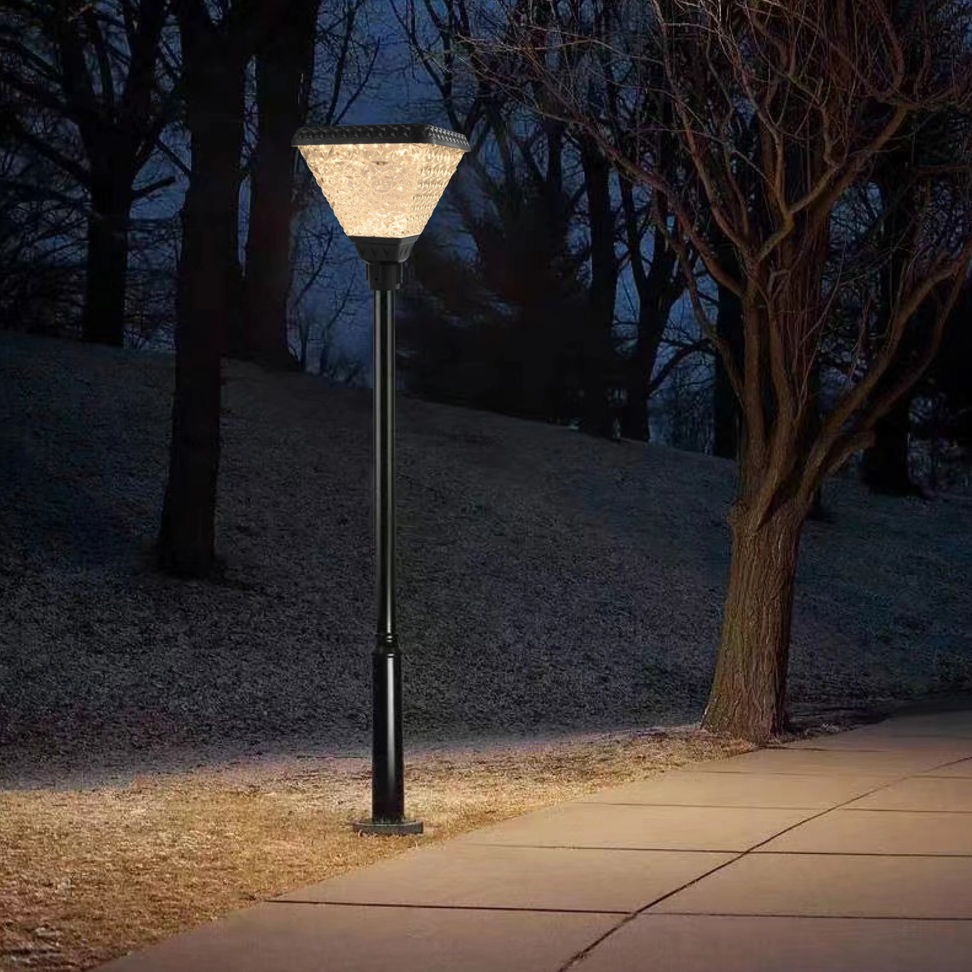 special steel pole with pc diffuser all in one led solar yard lamp manufacturer