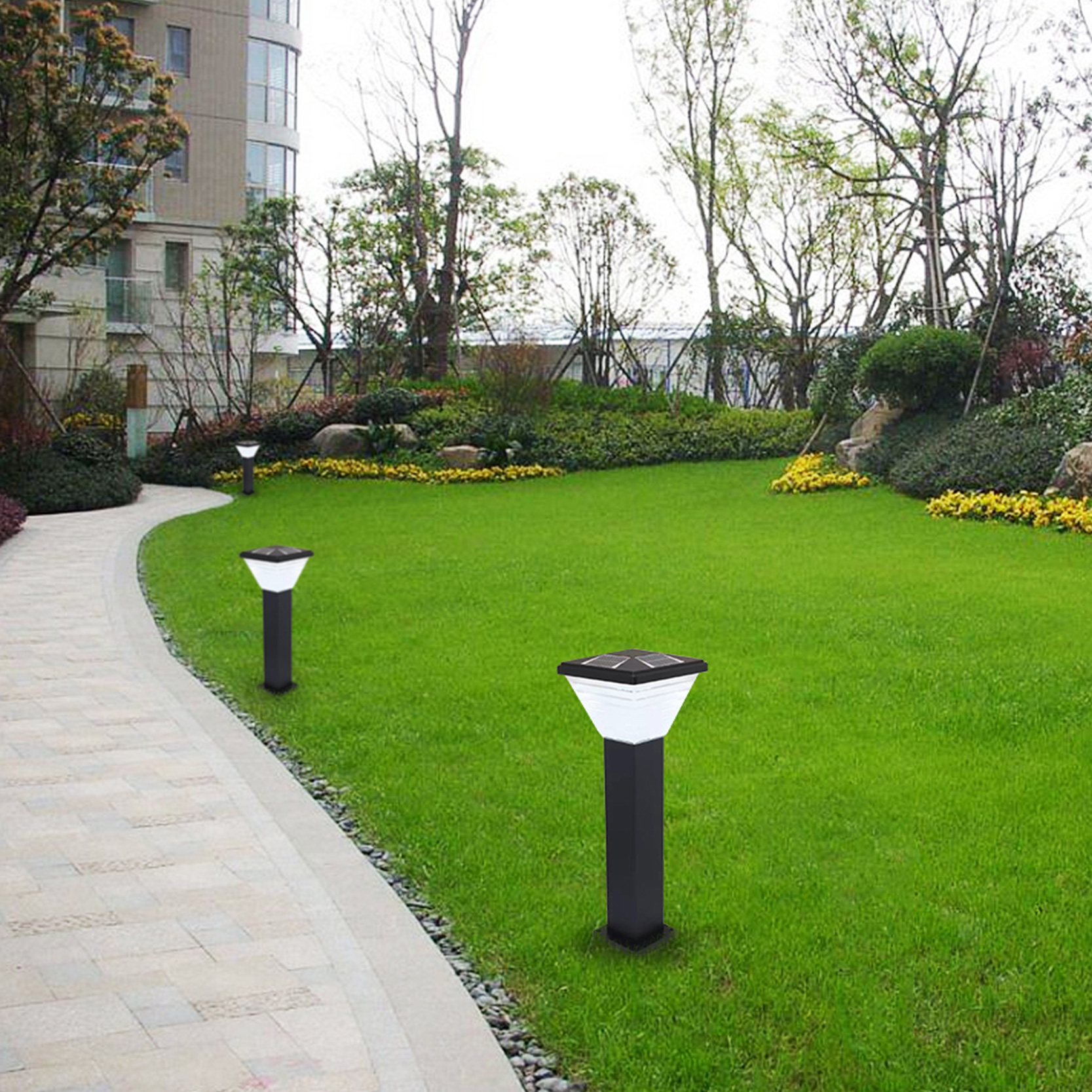 pc diffuser all in one led solar lawn light manufacturer
