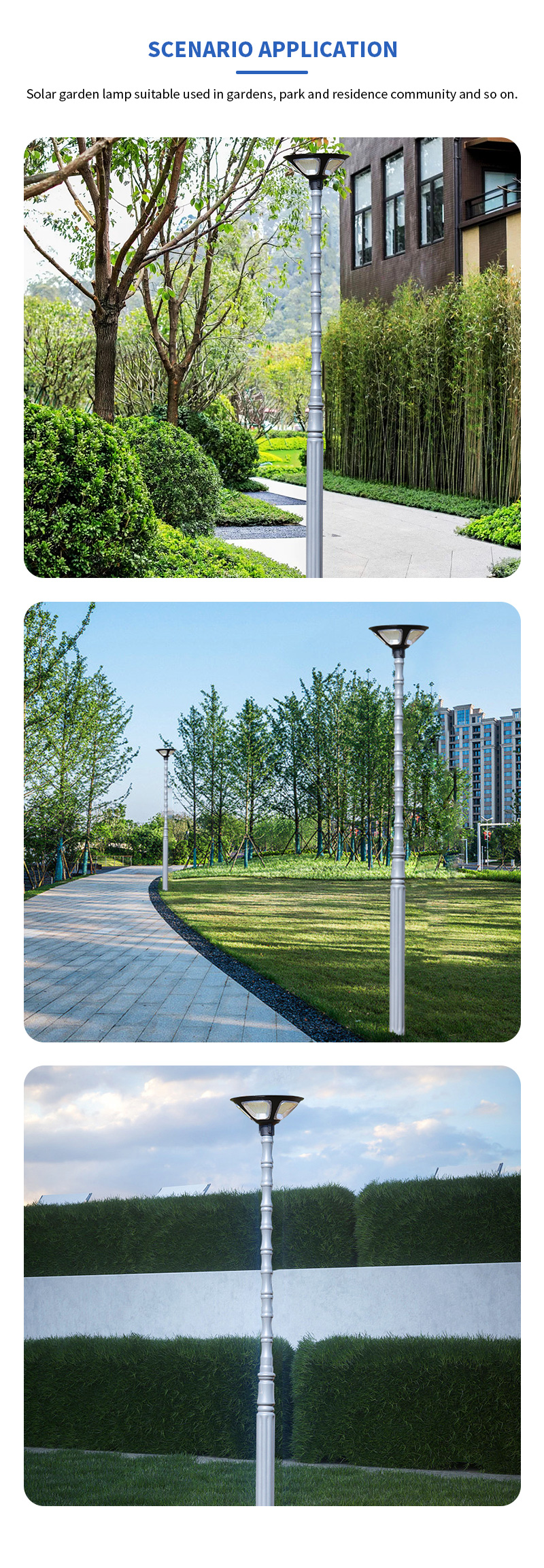 all in one led solar garden light use for garden park