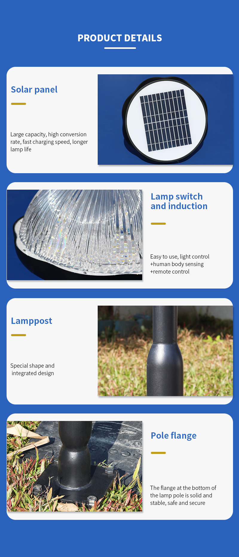 high quality Sunflower all in one solar garden lamps exporter