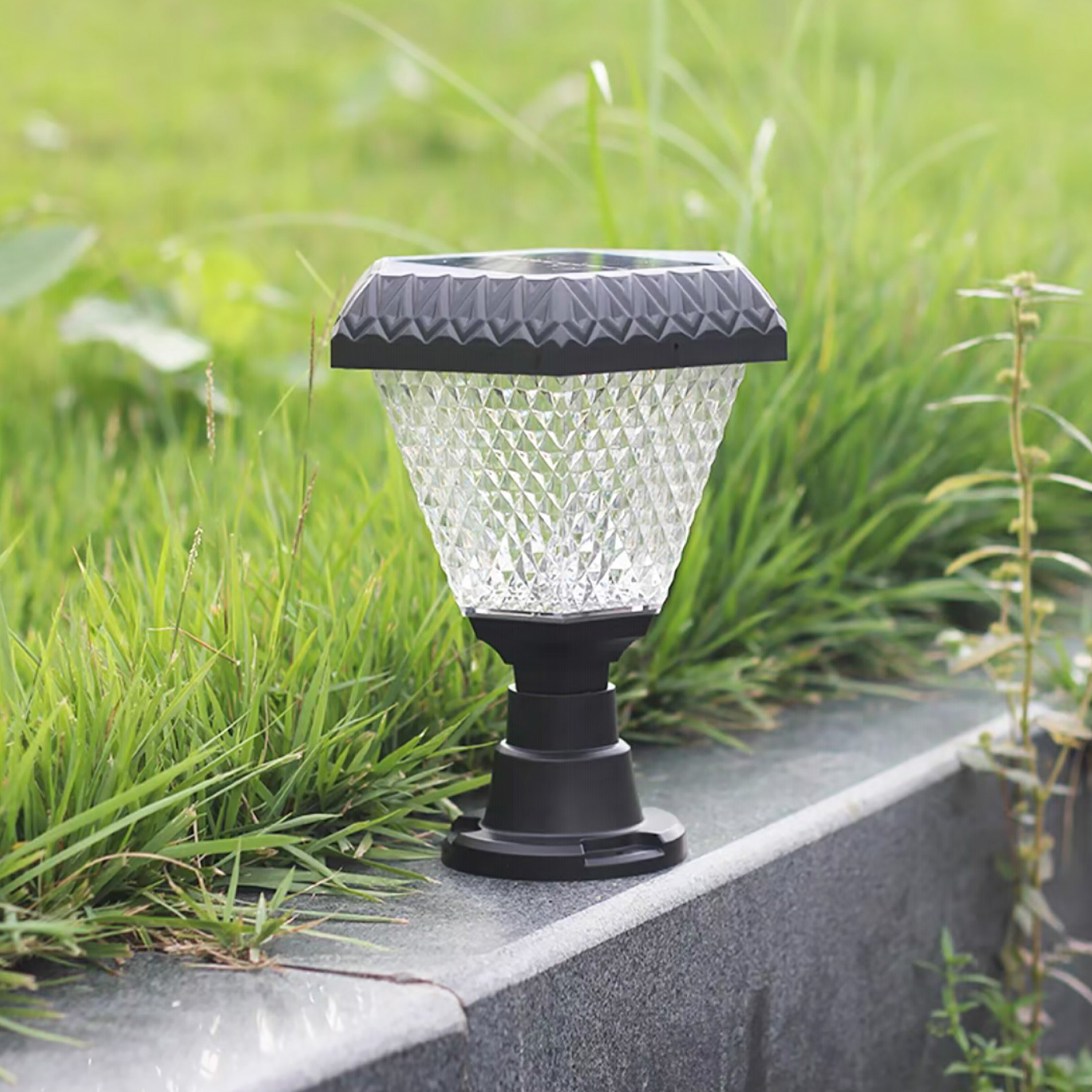 aluminium with pc all in one led solar column lamp manufacturer