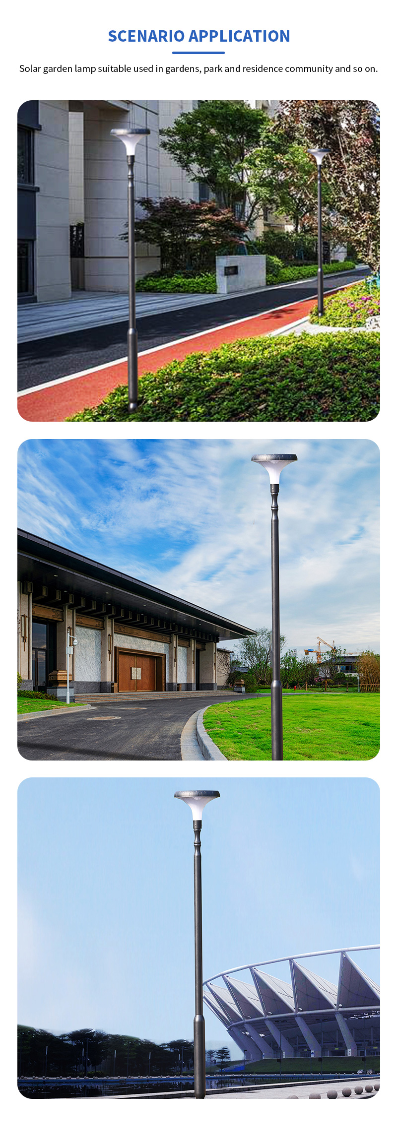 new style modern Morning glory led all in one solar urban lamps exporter