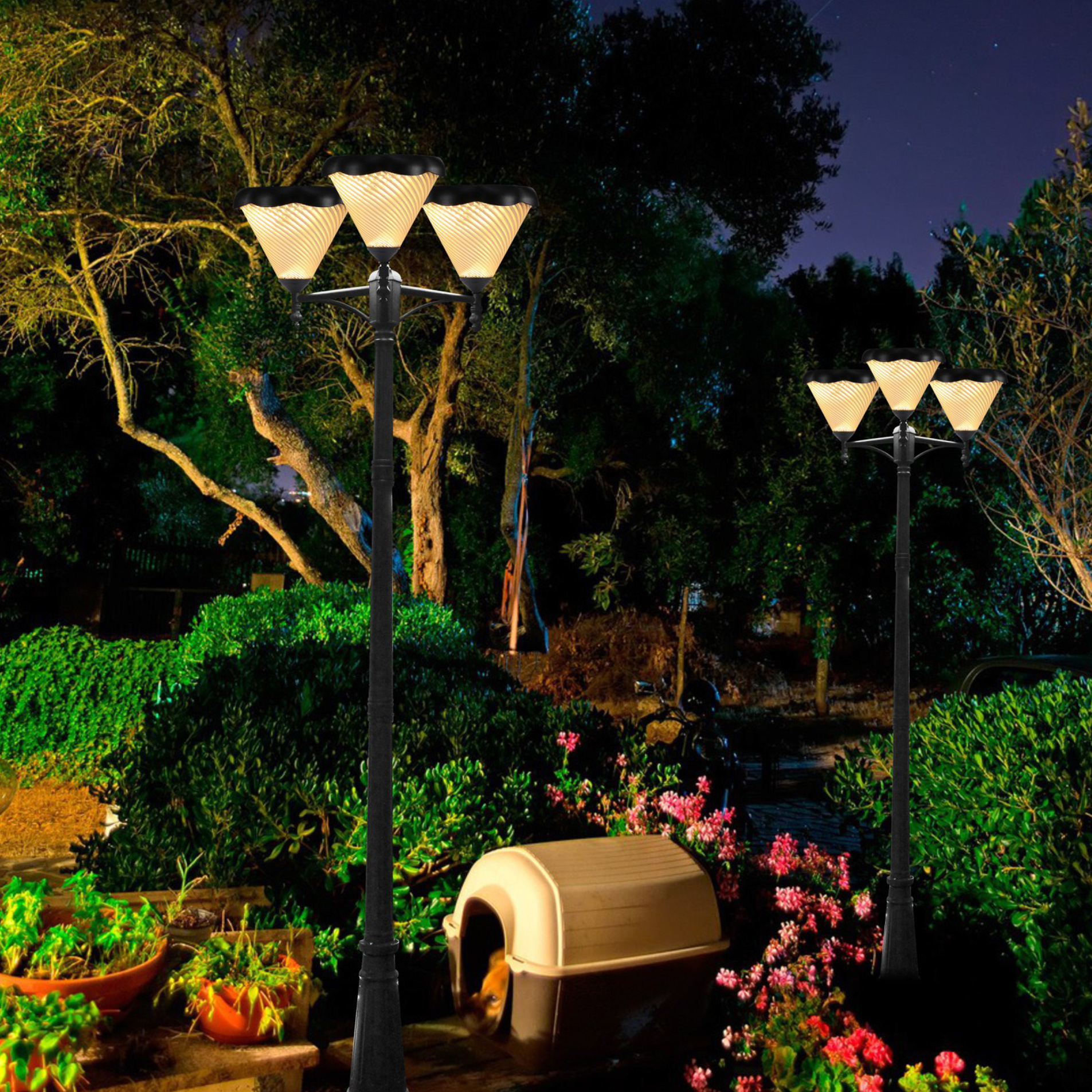 classical aluminium with pc all in one led solar courtyard lamp manufacturer
