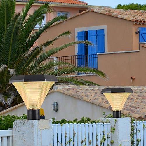 hexagonal pear led solar column lamp