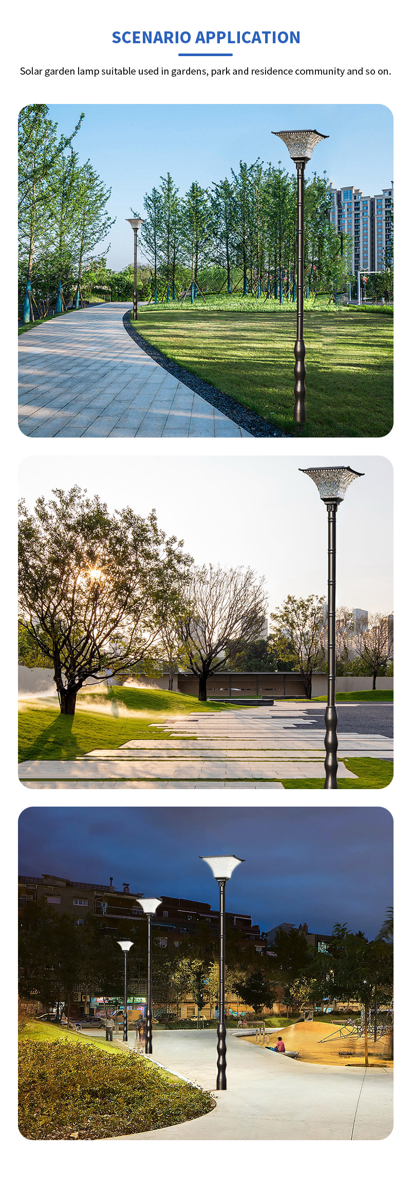 modern aluminium solar coundyard lamp price