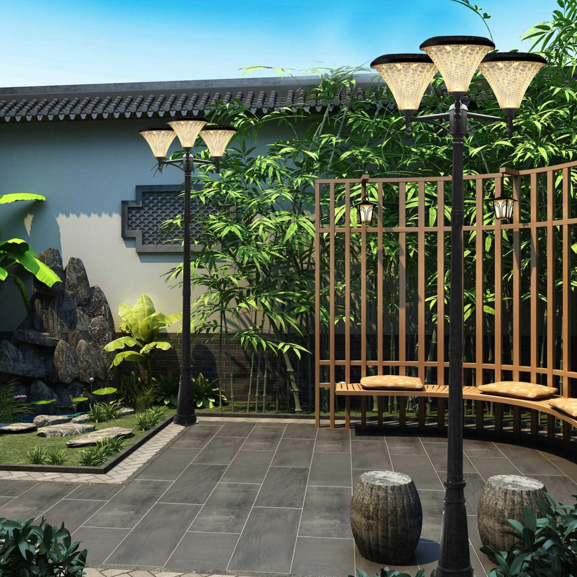 aluminium pc all in one led solar yard lamp manufacturer