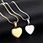 heart necklace pendant stainless steel