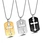 stainless steel dog tag with cross necklace