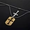 stainless steel dog tag with cross necklace