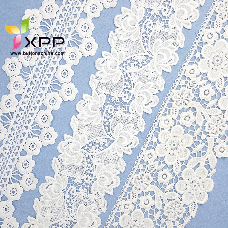 100% COTTON THREAD WATER CHINA LACE WITH 5CM OFFICE WHITE Black cotton water flower lace handmade cotton thread lace