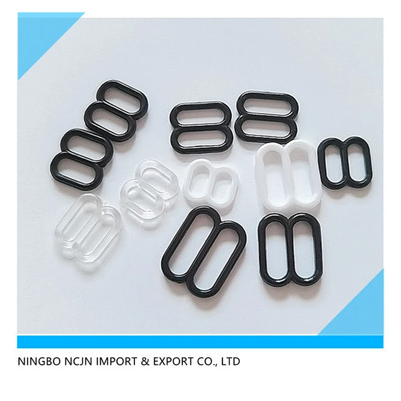 clear plastic bra adjust buckle nylon coated bra slider bra ring and slider