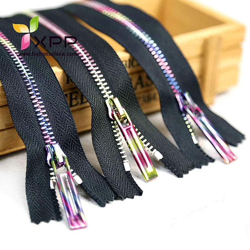 Metal zipper open end with fashion slider