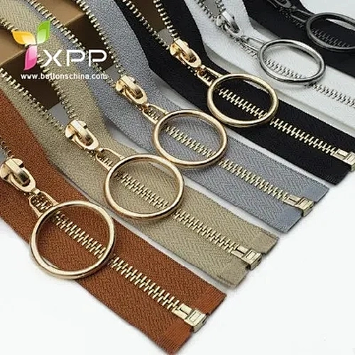 #5 Metal zipper open end with ring slider