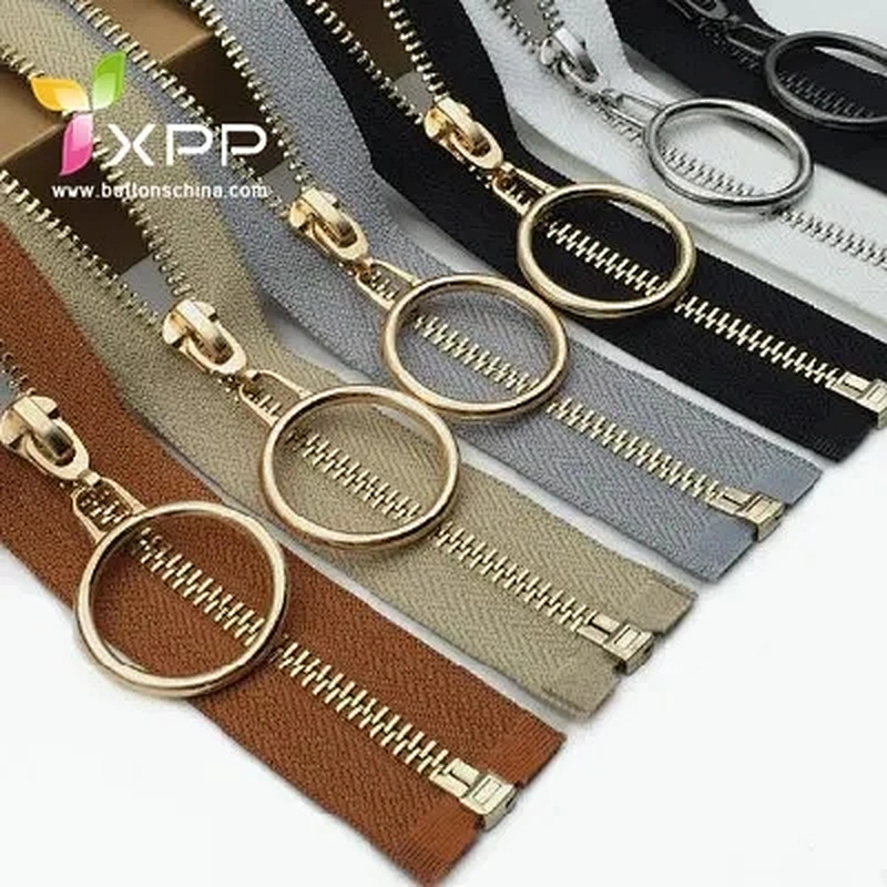 #5 Metal zipper open end with ring slider