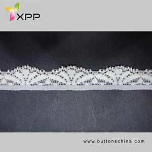 90%NYLON 10%SPANDEX SMALLAR EALSTIC LACE WHITE DYING handmade cotton thread lace style cotton embroidery thread