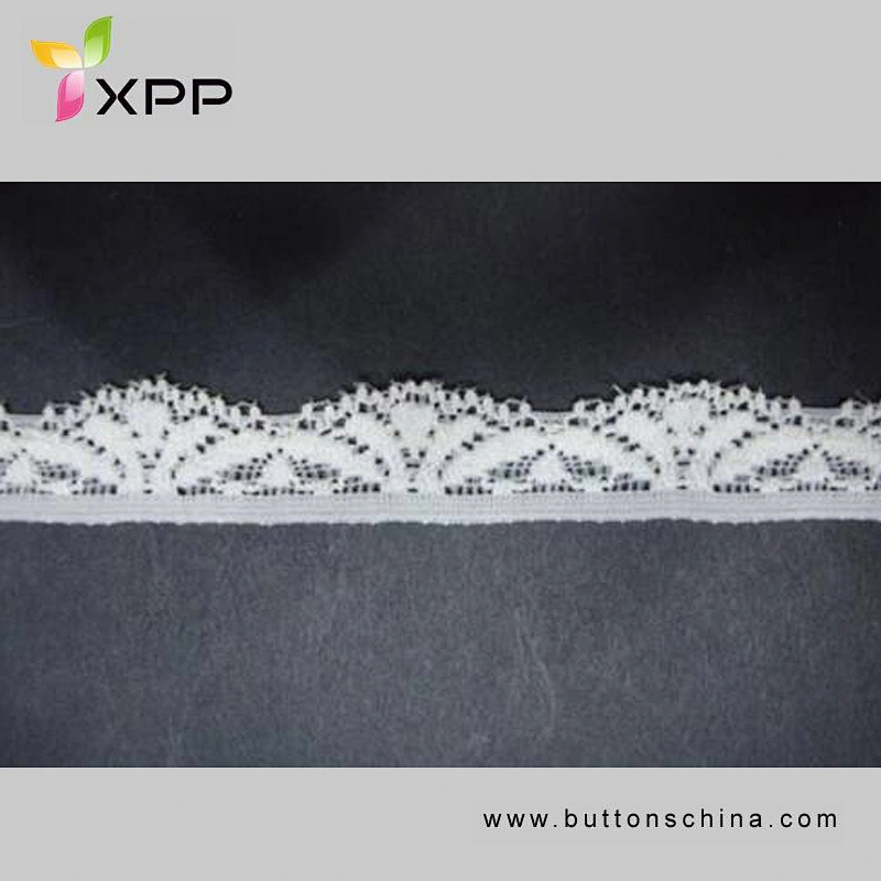 90%NYLON 10%SPANDEX SMALLAR EALSTIC LACE WHITE DYING handmade cotton thread lace style cotton embroidery thread
