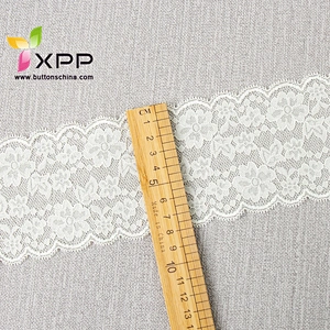 90%NYLON 10%SPANDEX EALSTIC LACE  WHITE handmade cotton thread lace handcut voile lace white lace