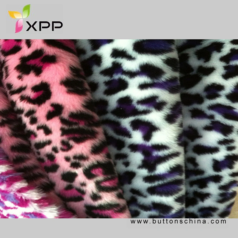 High Quality Wholesale Stock Lot Jacquard  knitted fabric jacquard fake fur fabric with Print