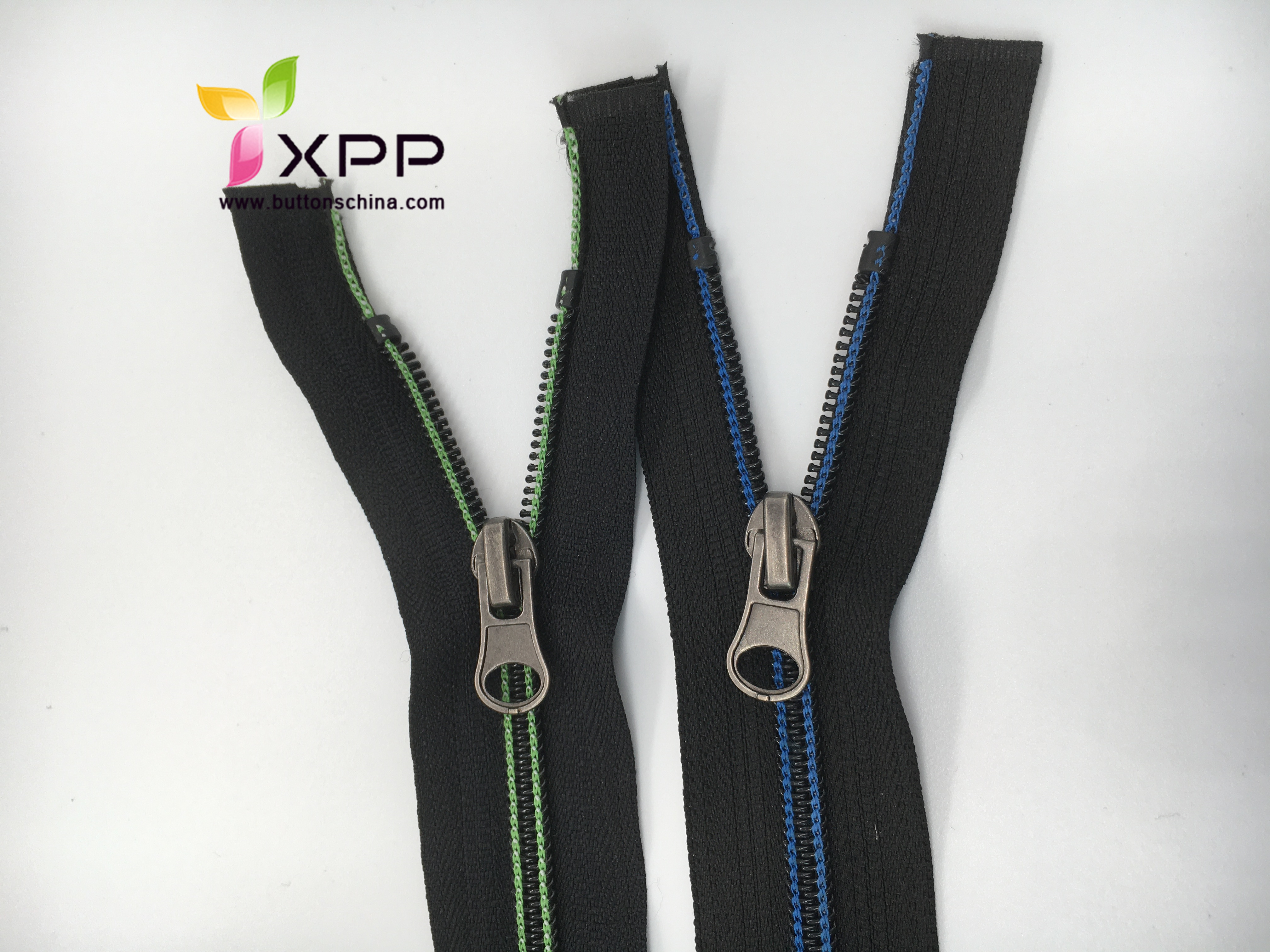#5nylon zipper close end with color sewing stitchs