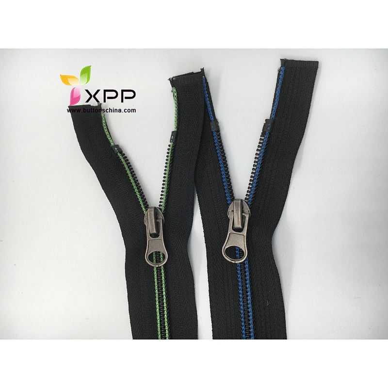 #5nylon zipper close end with color sewing stitchs