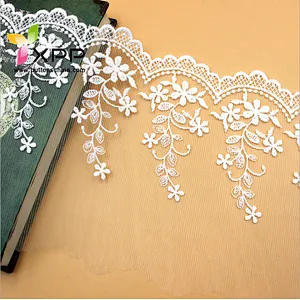 100% COTTON THREAD WATER LACE WITH 5CM OFFICE WHITE Off white  water thread  lace Black cotton water flower lace