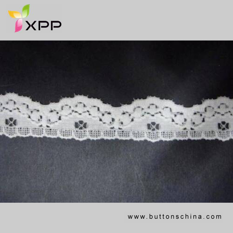 90%NYLON 10%SPANDEX SMALLAR EALSTIC LACE WHITE DYING handmade cotton thread lace style cotton embroidery thread