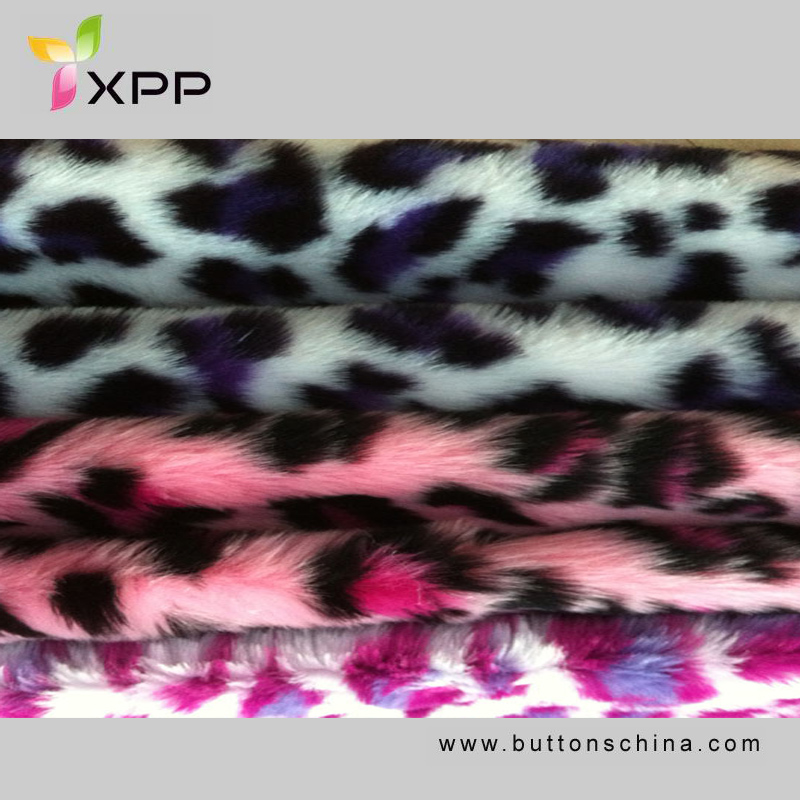 High Quality Wholesale Stock Lot Jacquard  knitted fabric jacquard fake fur fabric with Print