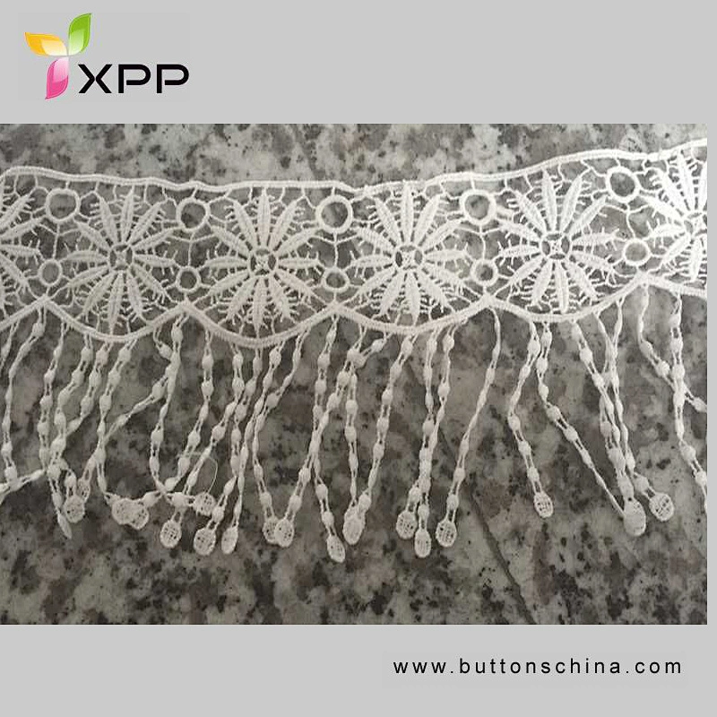 EMBROIDERY WATER LACE MANY COLOR 100% COTTON YARN Off white  water thread  lace formal cotton embroidery lace designer cotton embroidery lace