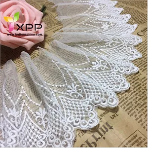 100% COTTON FABRIC TAPE EMB LACE Off white  water thread  lace Black cotton water flower lace handmade cotton thread lace
